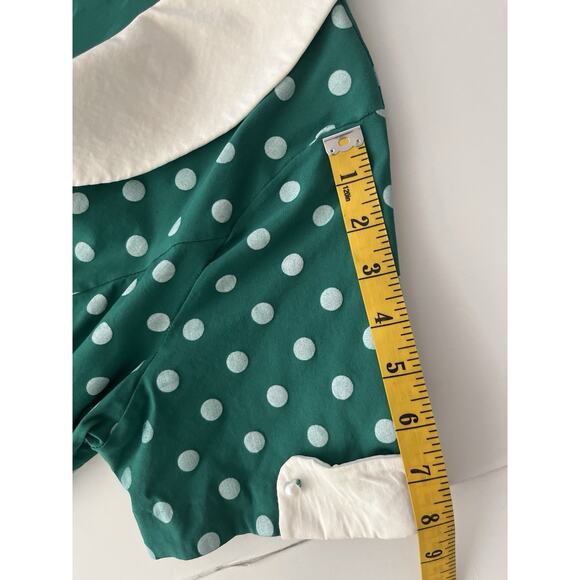 Gown Town Dress XXL Green White Polka Dot Retro 50s 60’s Fit Flair Swing Stretch - Picture 9 of 12